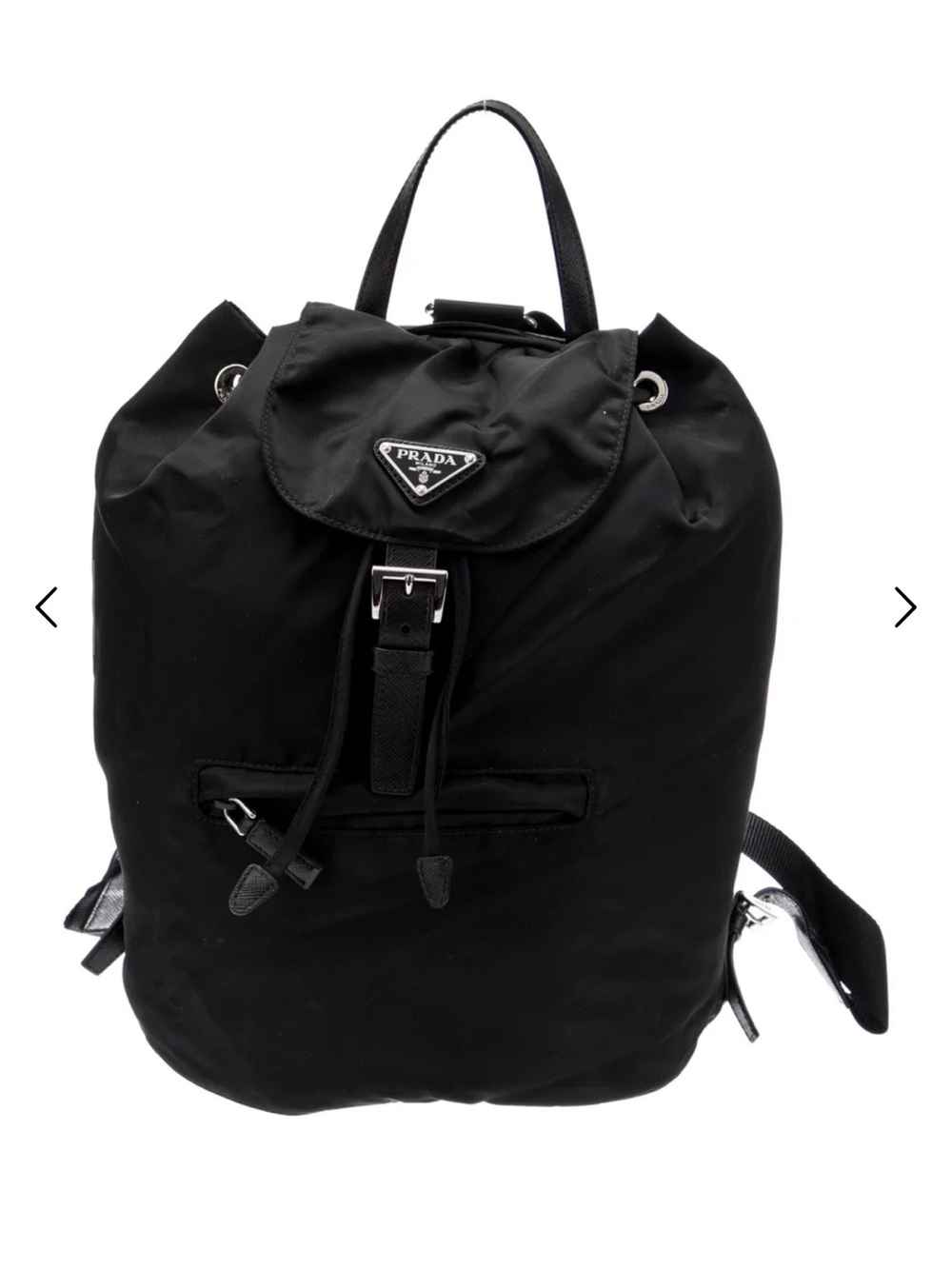 Prada Tessuto Nylon Backpack Black Backpack with Top Handle EUC